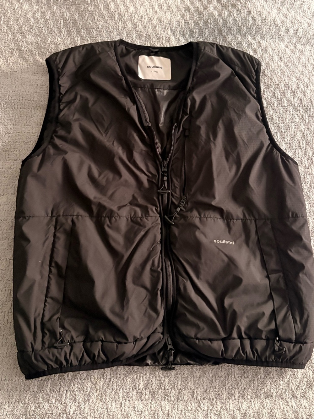 Soulland Black Quilted Lightweight Vest